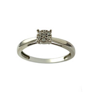 Solitaire d'occasion or 375 blanc diamants