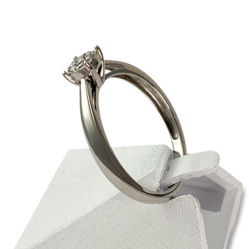 Solitaire d'occasion or 375 blanc diamants