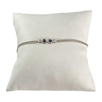 Bracelet d'occasion or 375 blanc saphirs zirconias