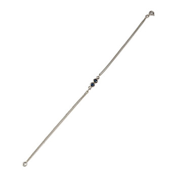 Bracelet d'occasion or 375 blanc saphirs zirconias