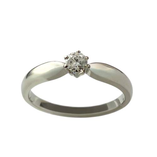 Second-hand gold 750 white diamond ring