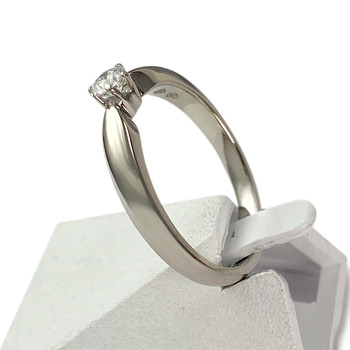 Bague d'occasion or 750 blanc diamant