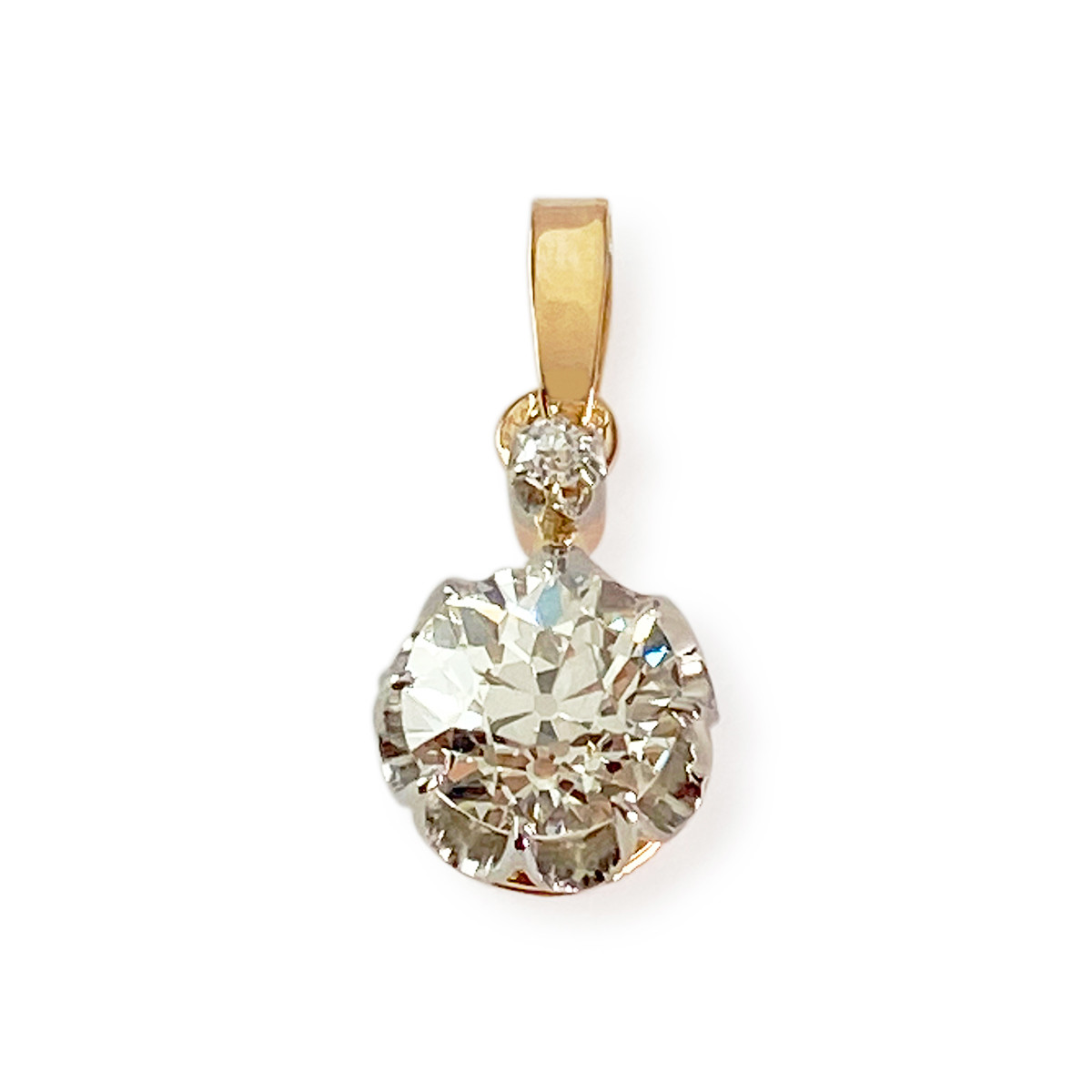 Pendentif d'occasion 2 ors 750 diamant