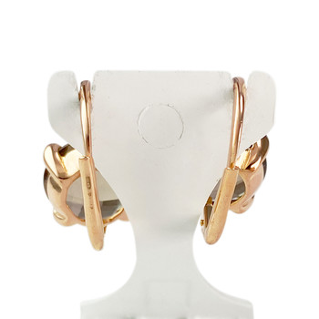 Boucles d'oreilles d'occasion or 750 rose quartz fumé