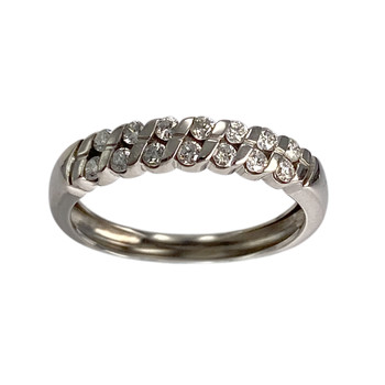 Bague d'occasion or 750 blanc diamant