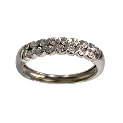 Bague d'occasion or 750 blanc diamant - vue 1