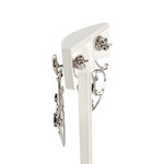 Boucles d'oreilles d'occasion or 750 blanc saphirs diamants - vue 2