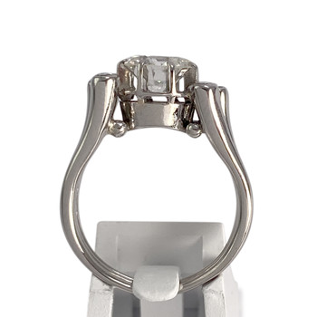 Tweedehands platina grijze diamanten ring