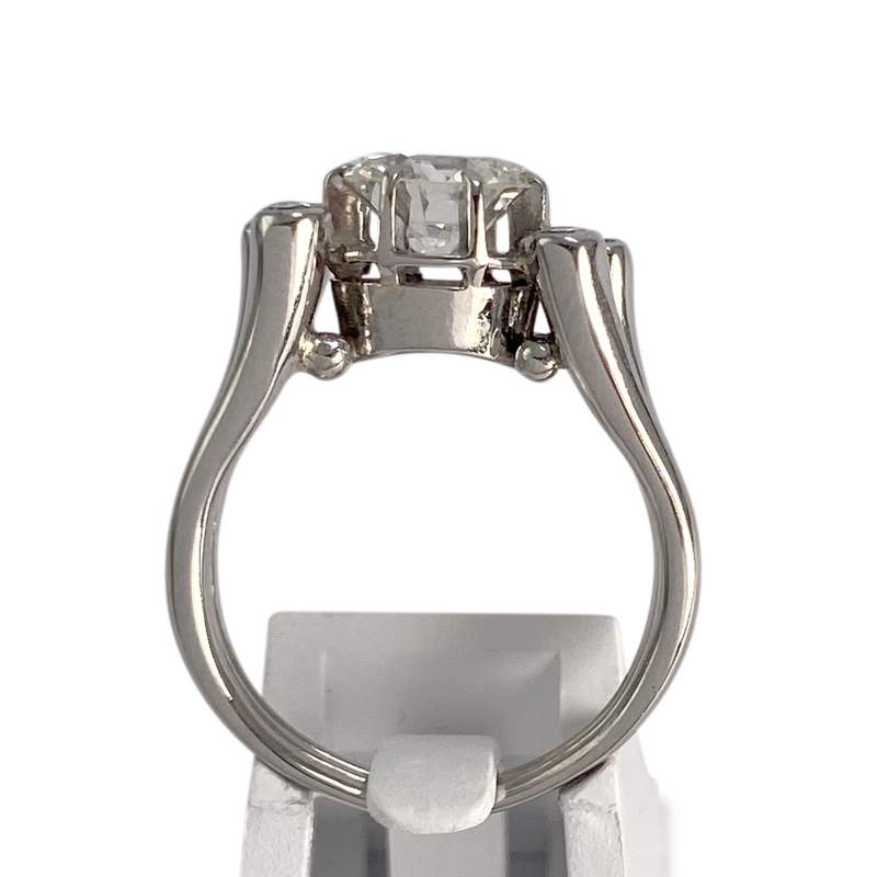 Tweedehands ring van grijs platina met diamant - afbeelding 3