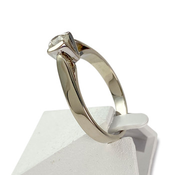 Bague d'occasion or 750 blanc diamant