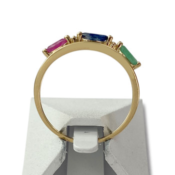 Bague d'occasion or 750 jaune diamant saphir rubis émeraude