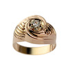 Bague d'occasion or 750 rose spinelle synthétique - vue V1