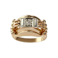 Bague d'occasion or 750 rose diamant