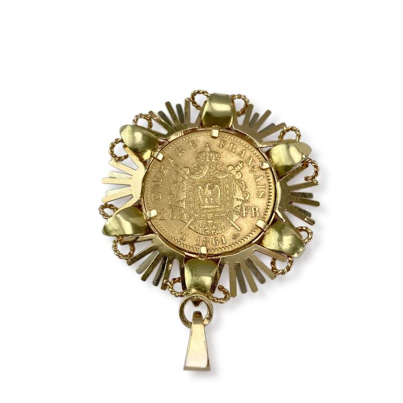 Pendentif d'occasion or 750 jaune pièce - vue 2