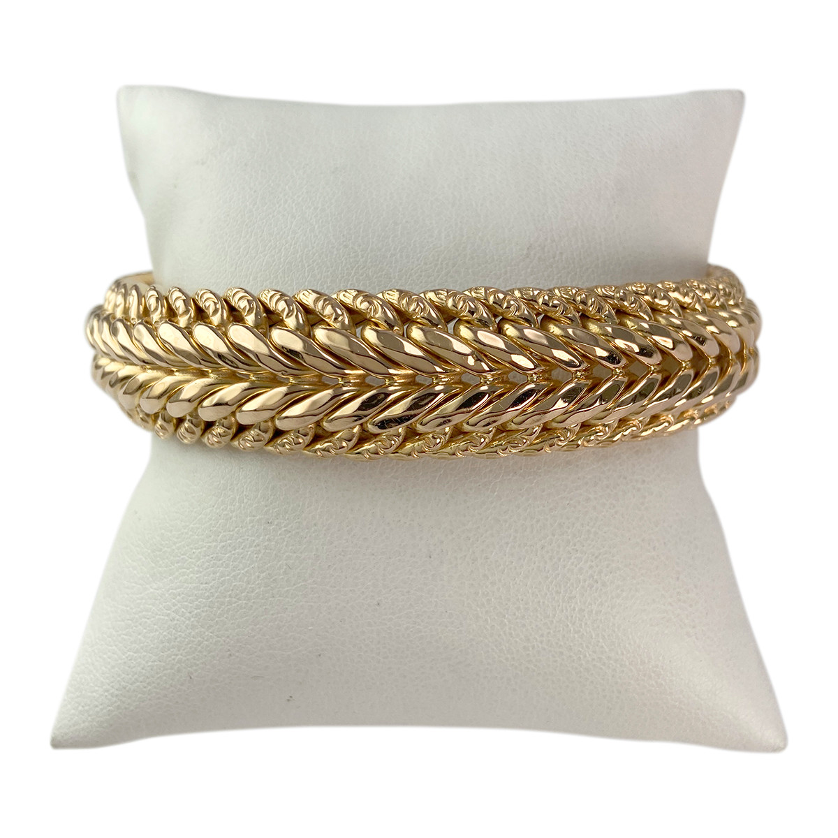 Tweedehands armband goud 750 geel amerikaans mesh 22 cm