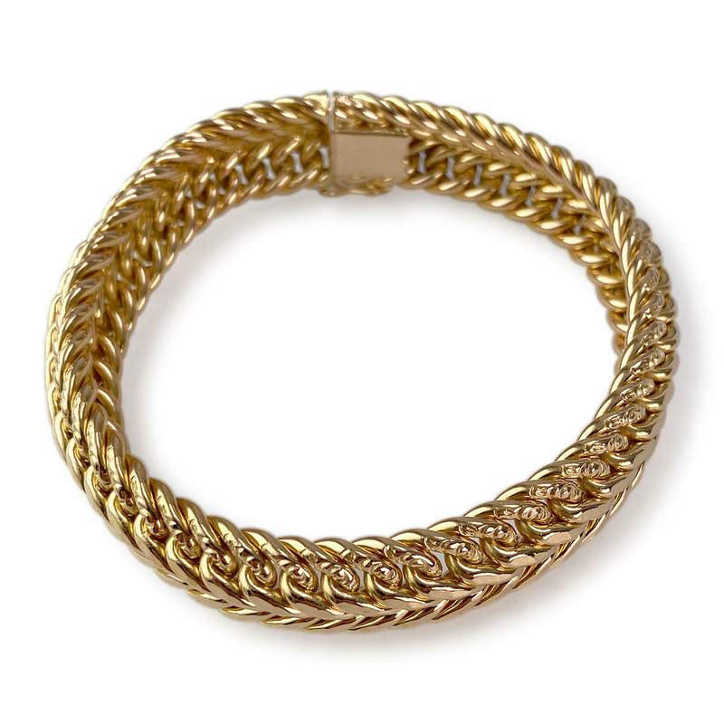 Bracelet d'occasion or 750 jaune maille américaine 22 cm - vue 2
