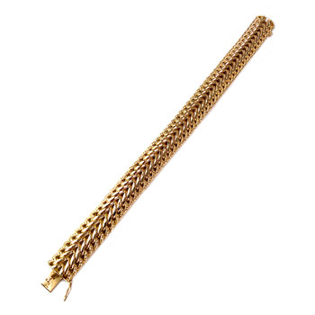 Bracelet d'occasion or 750 jaune maille américaine 22 cm
