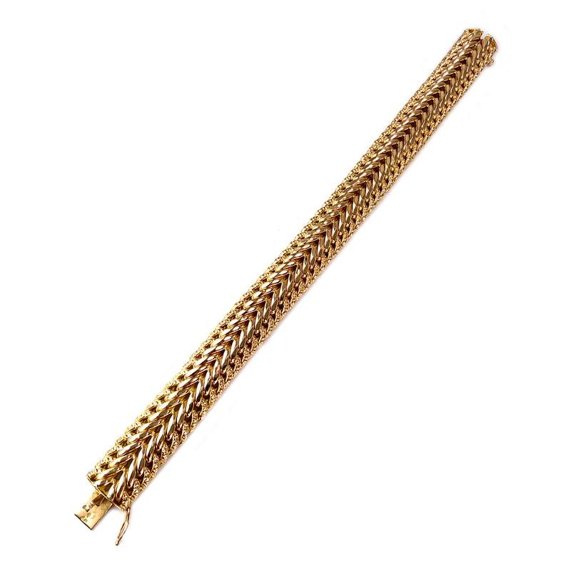 Bracelet d'occasion or 750 jaune maille américaine 22 cm - vue 3