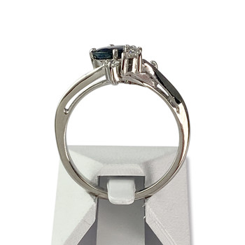 Bague d'occasion or 585 blanc saphir diamant