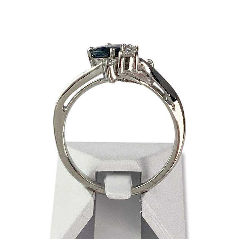 Bague d'occasion or 585 blanc saphir diamant - vue 3