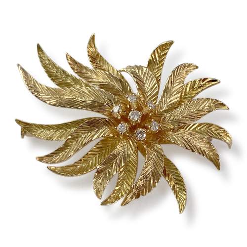 Broche d'occasion or 750 jaune diamant