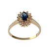 Bague d'occasion or 750 jaune saphir diamant - vue V1
