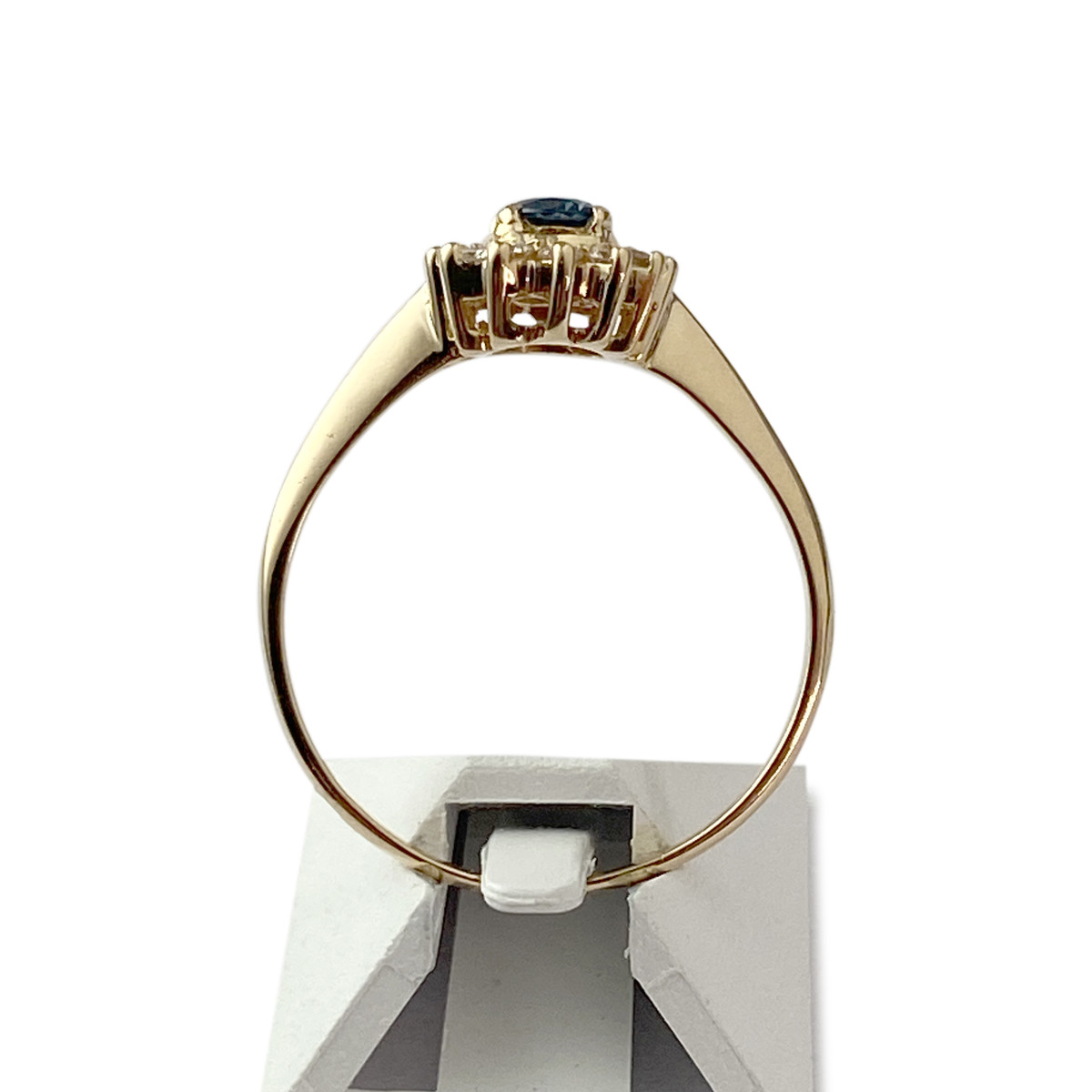 Bague d'occasion or 750 jaune saphir diamant - vue 3