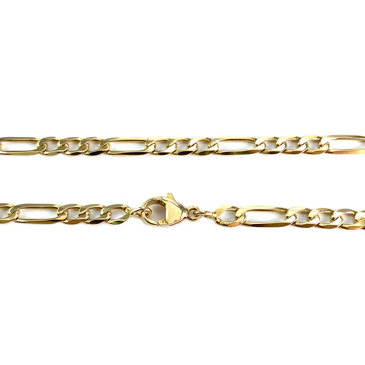 Tweedehands halsketting van 750 geelgoud met paardenmotief en afwisselende schakels - afbeelding 3