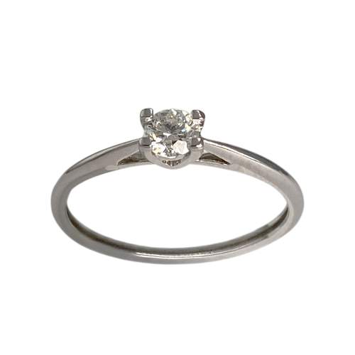 Bague d'occasion or 750 blanc diamant