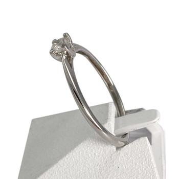 Tweedehands gouden 750 witte diamanten ring