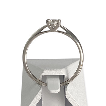 Tweedehands gouden 750 witte diamanten ring