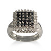 Bague d'occasion or 750 blanc diamant noir - vue V1