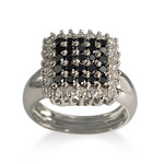 Bague d'occasion or 750 blanc diamant noir - vue 1
