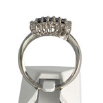 Bague d'occasion or 750 blanc avec diamants blancs et noirs traités - vue 3