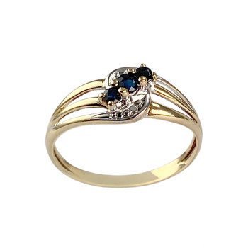 Bague d'occasion or 750 2 tons saphirs