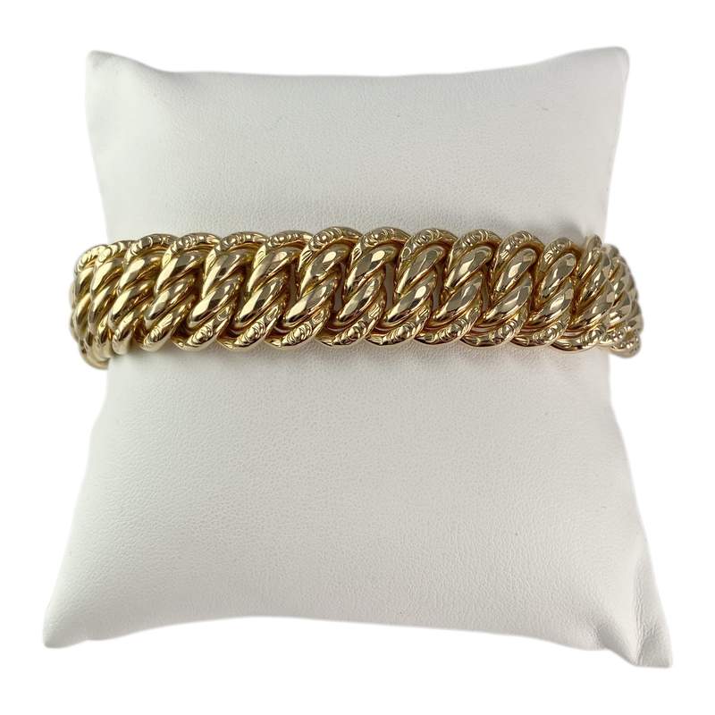 Bracelet d'occasion or 750 jaune maille américaine - vue 1