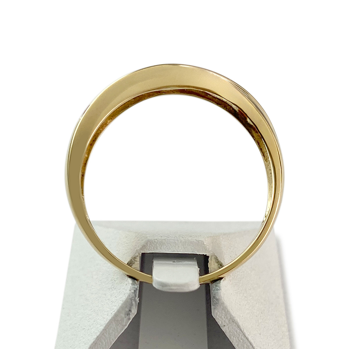 Bague d'occasion or 750 jaune rubis diamant - vue 4