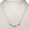 Collier d'occasion or 750 jaune maille forcat rubis diamant - vue V2