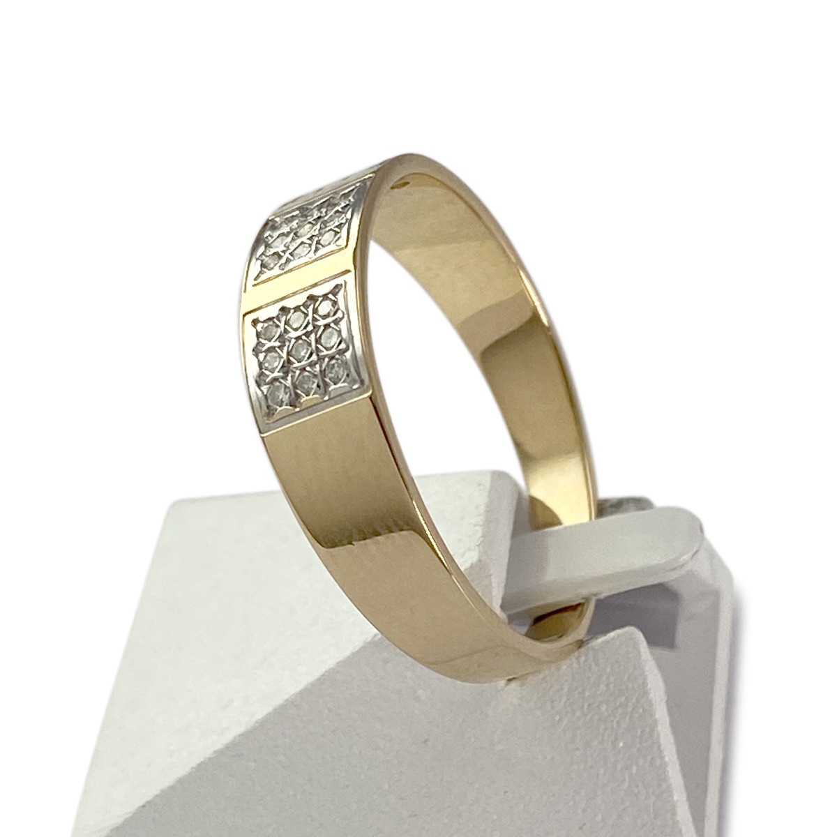 Tweedehands gouden 750 gele diamanten ring - bekijk 2