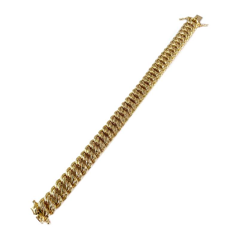 Bracelet d'occasion or 750 jaune maille américaine - vue 2