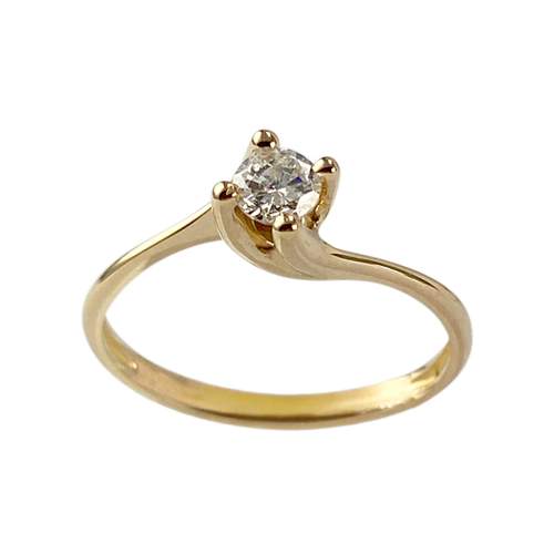 Solitaire tweedehands goud 750 gele diamant