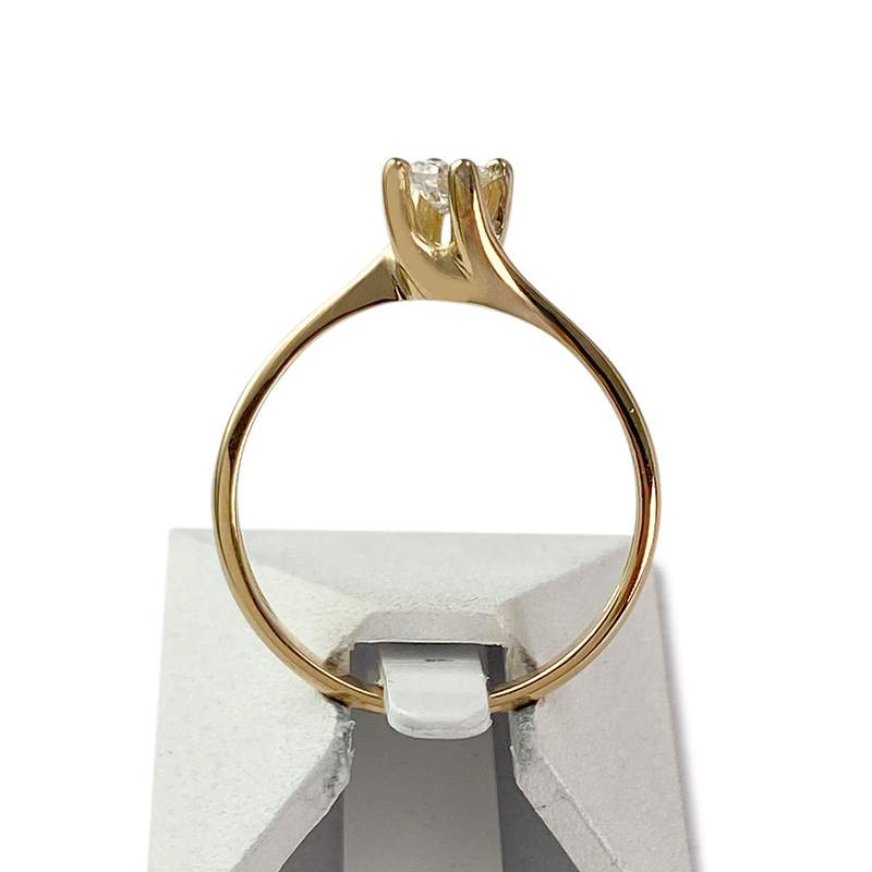 Solitaire d'occasion or 750 jaune diamant - vue 3