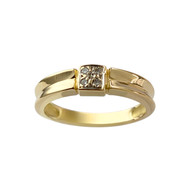Second-hand gold 750 yellow diamond ring