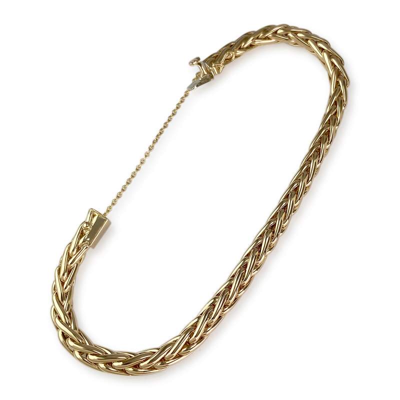 Bracelet d'occasion or 750 jaune maille palmier - vue 2