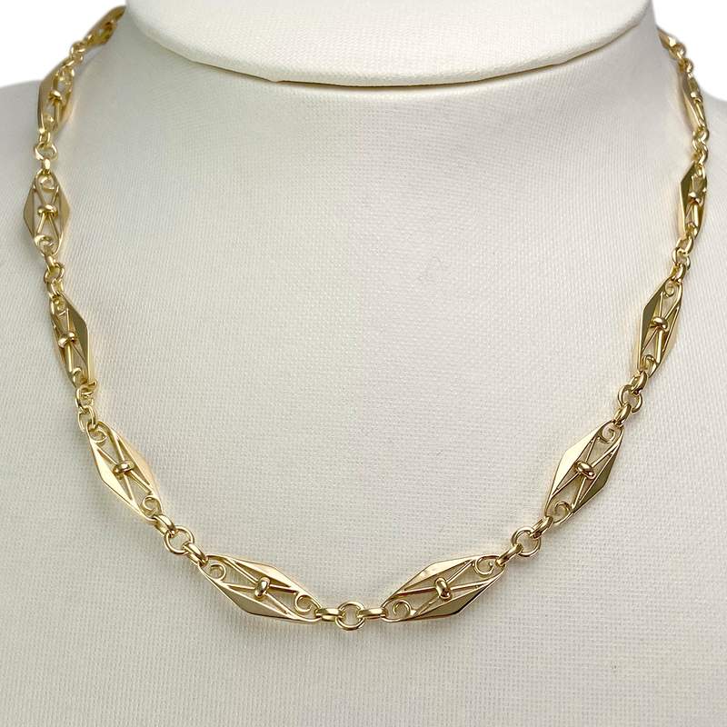 Collier d'occasion or 750 jaune maille fantaisie - vue 2