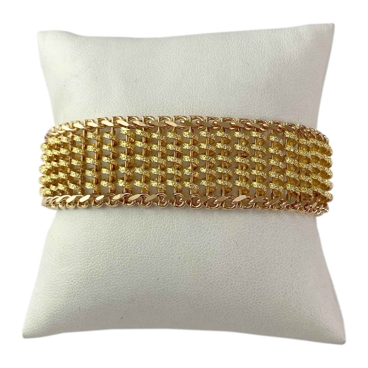 Second-hand bracelet 750 yellow gold fancy mesh
