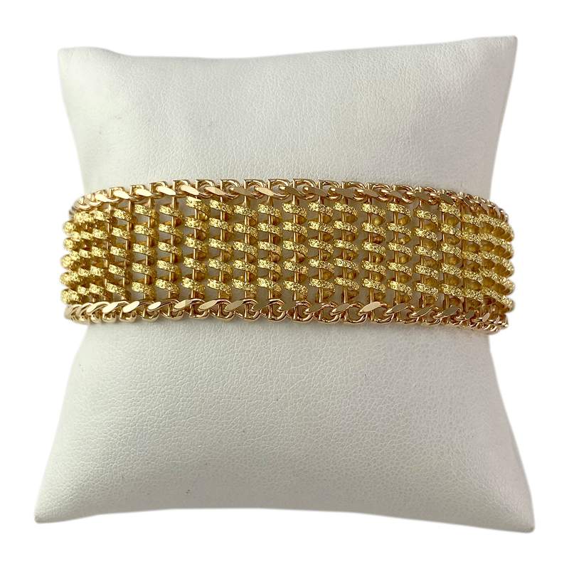 Bracelet d'occasion or 750 jaune maille fantaisie - vue 1