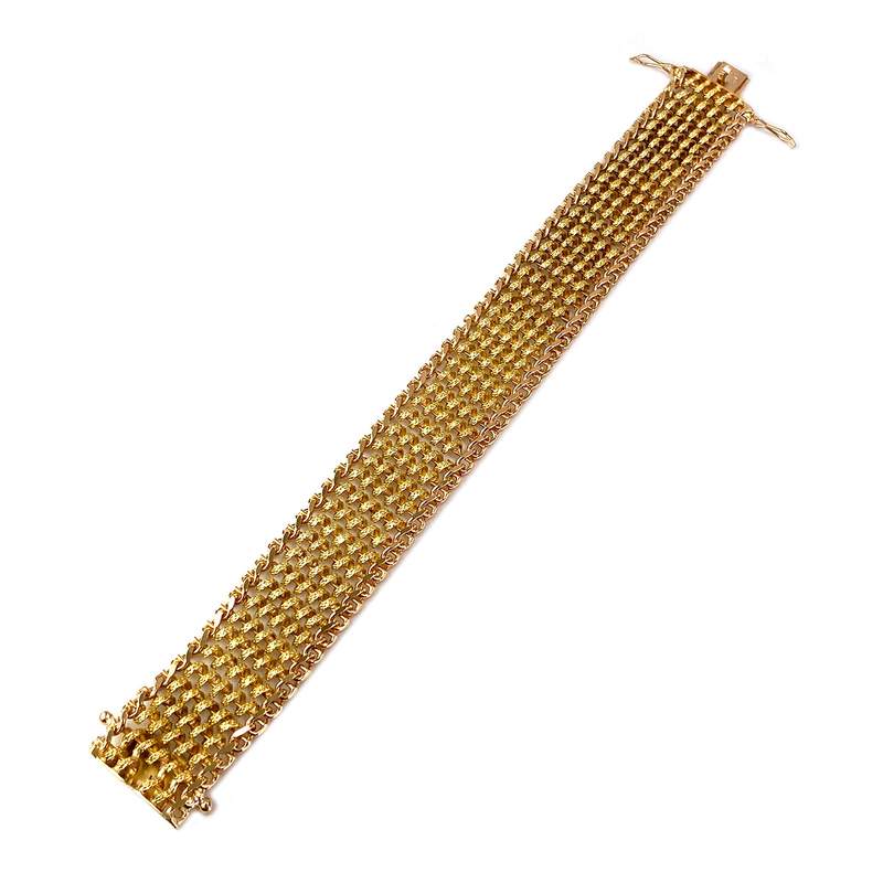 Bracelet d'occasion or 750 jaune maille fantaisie - vue 2