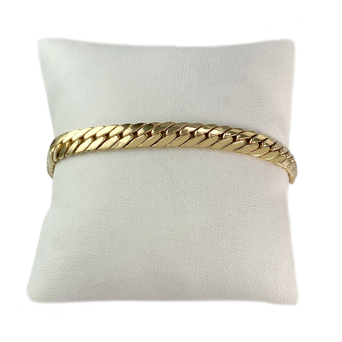 Tweedehands armband in 750 geel goud, Engels breisel