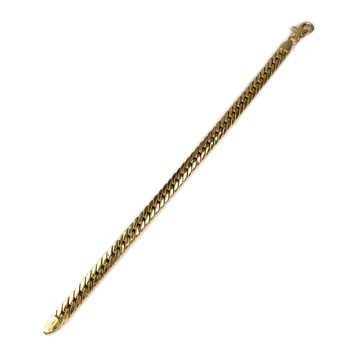 Tweedehands armband van 750 geelgoud met Engels maaswerk - afbeelding 2